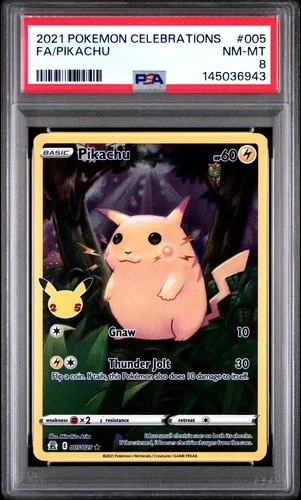 2021 POKEMON CELEBRATIONS #005 FULL ART/PIKACHU PSA 8