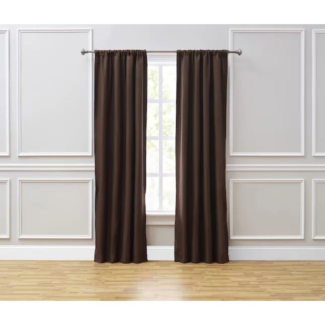 Style Selections Walker 63"x40" Chocolate Energy saving Blackout Curtain Panel - Изображение 2 из 4
