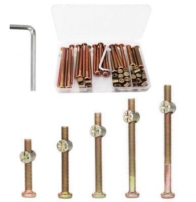 Crib Screws Hardware Kit, 18-Set M6x40mm/ 50mm/ 60mm/ 70mm/ 80mm Hex Drive So...