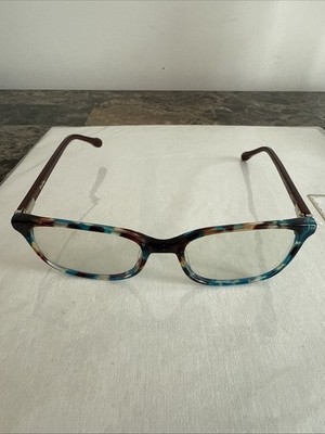 Lilly Pulitzer Brown Tortoise Cat Eye Glasses Purple Temples Sawyer SP 50 17 135