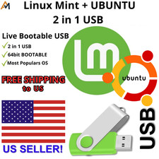Linux Mint  Ubuntu Bootable USB   Dual OS, Install, Repair, or Upgrade