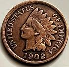 1902 Indian Head Cent VG-Fine Sharp Portrait Strong Reverse 87.4M JC1766