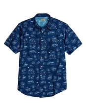 Tin Haul Western Shirt Mens S/S Tropical Snap Blue 10-002-0064-0506 BU