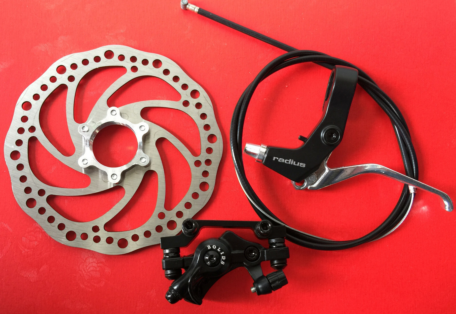 Disc Brake Front 160mm w Center Adapter & Caliper Lever Cable kit eBay