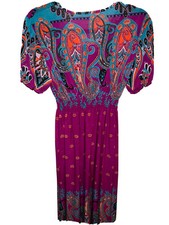 Long Maxi Dress Size Medium Crochet Lace Purple Paisley Boho Cinched Waist