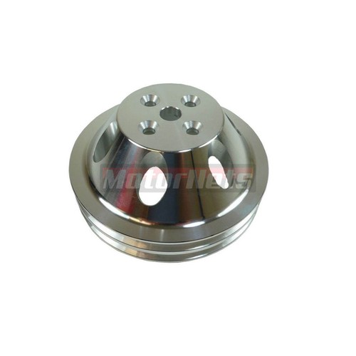 Aluminum Dual Groove V-Belt Pulley For SBC Small Block Chevy Short Water Pump (SWP) 3 thumbnail image