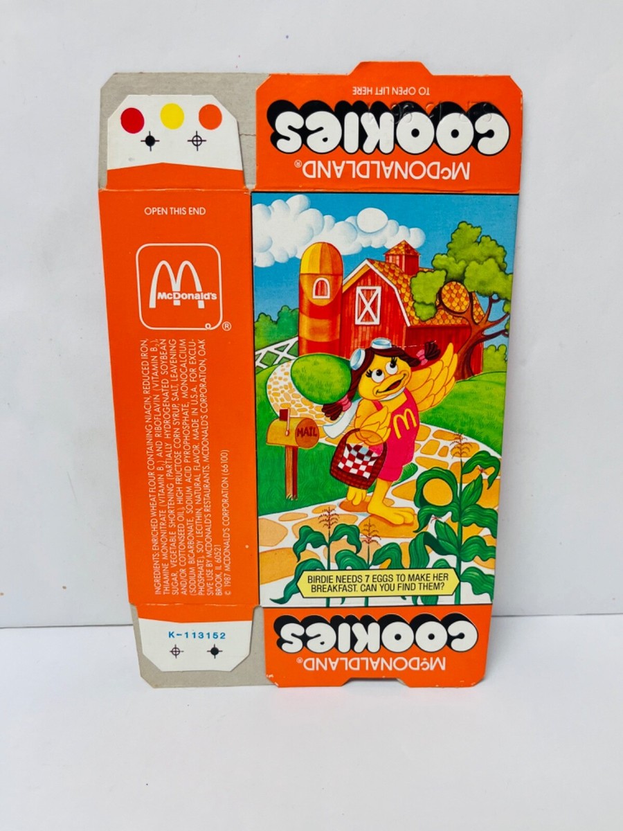 Vintage McDonaldland McDonalds Cookie Box EMPTY w/ Birdie