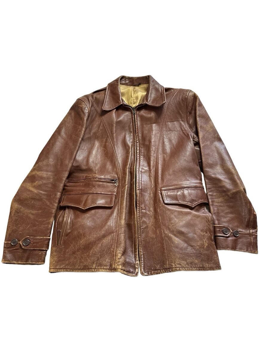 VINTAGE 50S HERCULES SEARS ROEBUCK BROWN HORSEHIDE LEATHER VINTAGE 50S HERCULES SEARS ROEBUCK BROWN HORSEHIDE LEATHER