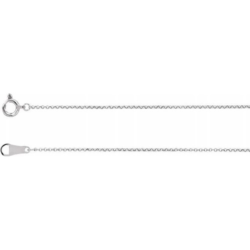 Platinum Rolo Chain 1 mm 16 or 18 inch 