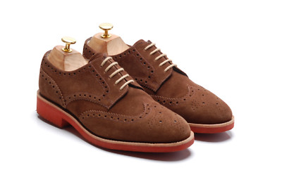 Charles Tyrwhitt X Loake braune Wildleder Brogues Schuhe - `Bourdon` UK 6,5 US 7,5