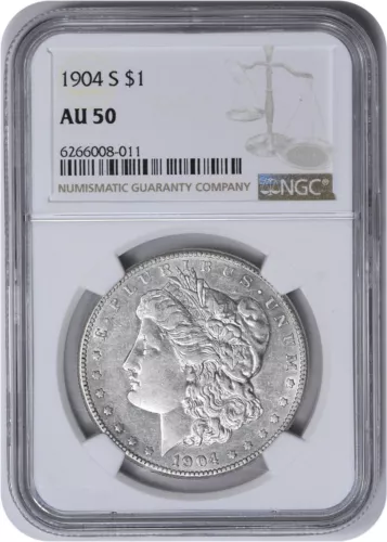 1904-S Morgan Silver Dollar AU50 NGC