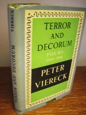 Terror and Decorum Peter Viereck Poems Pulitzer Prize Poetry First Edition