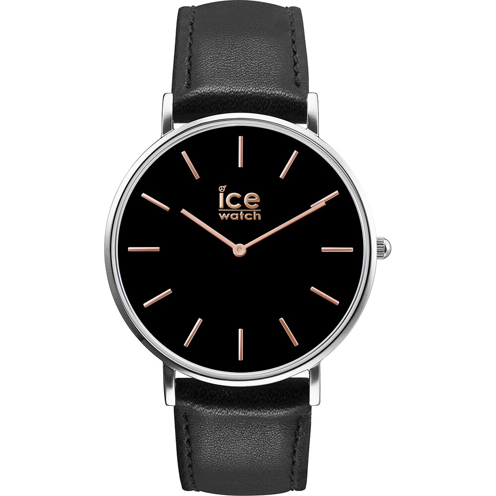 Mens Wristwatch ICE WATCH CITY CLASSIC IC.016227 Leather Black Rose Gold