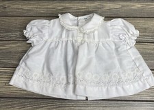 Vtg Baby Clothes Tiny Tots Originals White Short Sleeve Blouse Floral Lace 9  