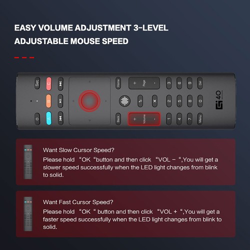 G40S 2,4 G Wireless Air Mouse Sprachfernbedienung für PC Projektor Android TV Bo - Bild 6 von 12