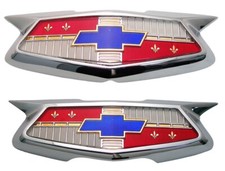 New Hood Trunk Lid Emblem Set Wchrome Bezels For 1954 Chevy 150 210 Bel Air New Hood Trunk Lid Emblem Set Wchrome Bezels For 1954 Chevy 150 210 Bel Air