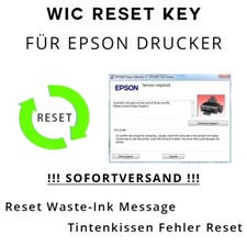 WIC Reset Key Code Epson Waste Ink Counter Tintenkissen Fehler zurücksetzen