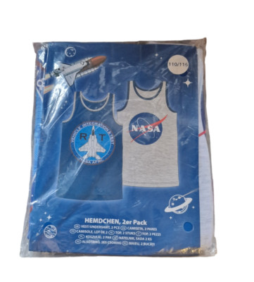 NASA Hemdchen 2er Pack Jungen 110/116