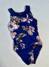 DESTIRA Leotard Gymnastics MIDNIGHT FLORAL Bodysuit Flower GK Leo CS CHILD SMALL