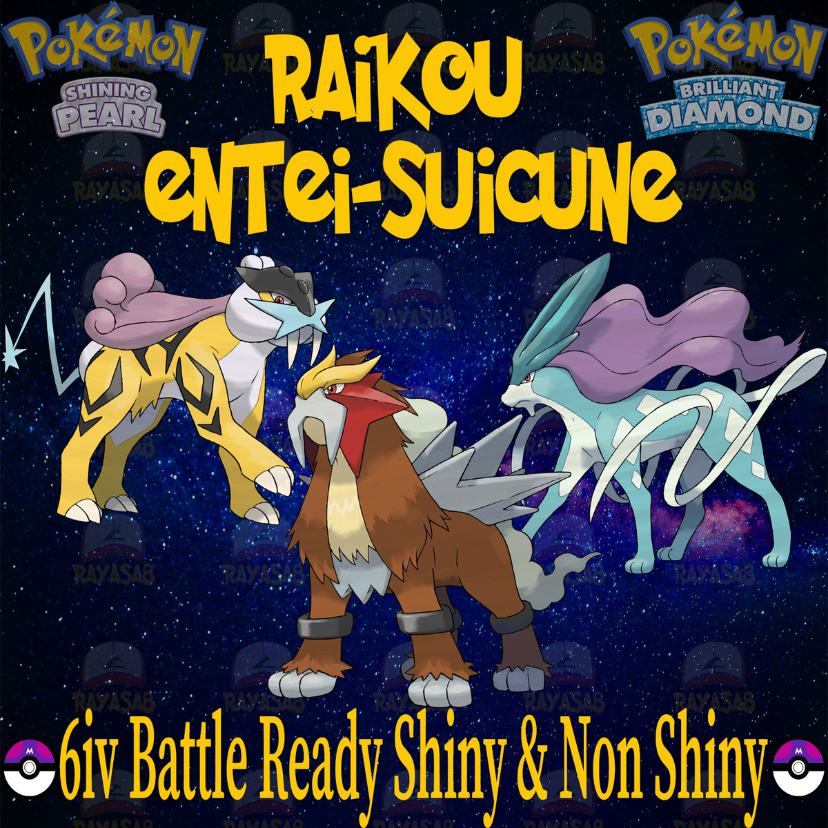 Pokemon Brilliant Diamond and Shining Pearl Raikou 6IV-EV Trained