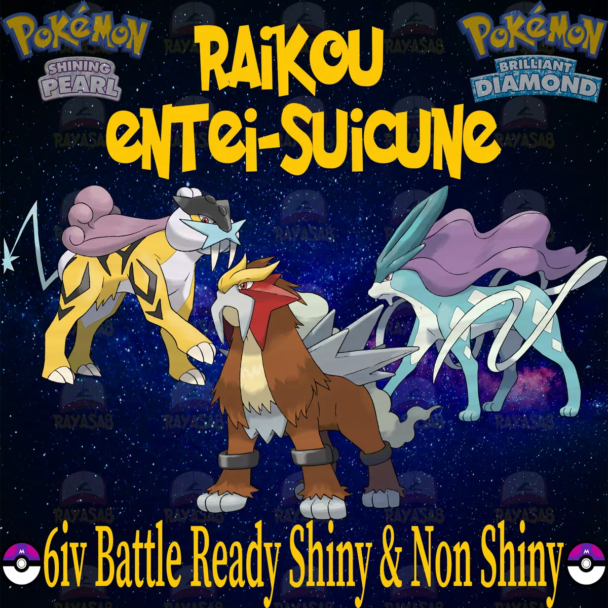 Shiny RAIKOU 6IV / Pokemon Brilliant Diamond and Shining Pearl 