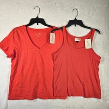 Universal Thread 2pk Short Sleeve T-Shirt & Tank Top Women Large Red