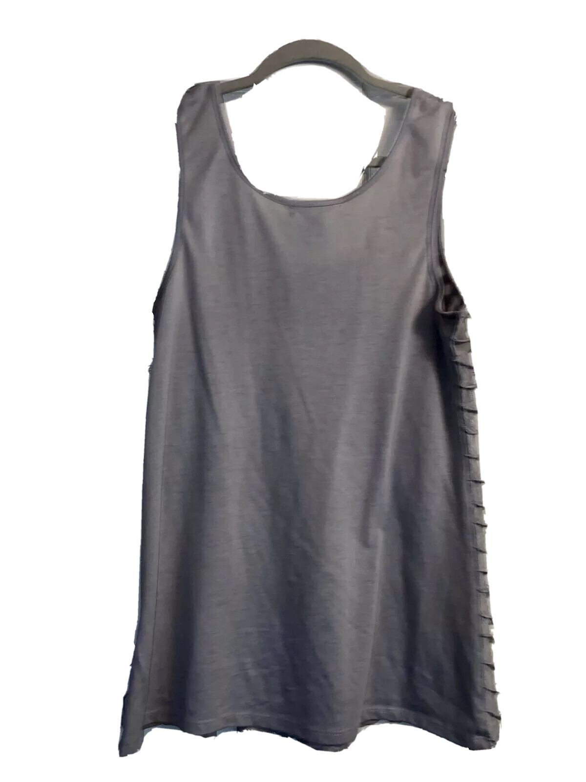 Weavers Ruffled Gray Purple Patterned Sleeveless … - image 2