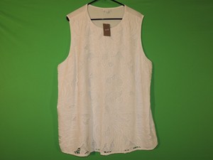 J-Jill-Womens-Size-3X-White-Sleeveless-Crewneck-Shirt-Top-NEW