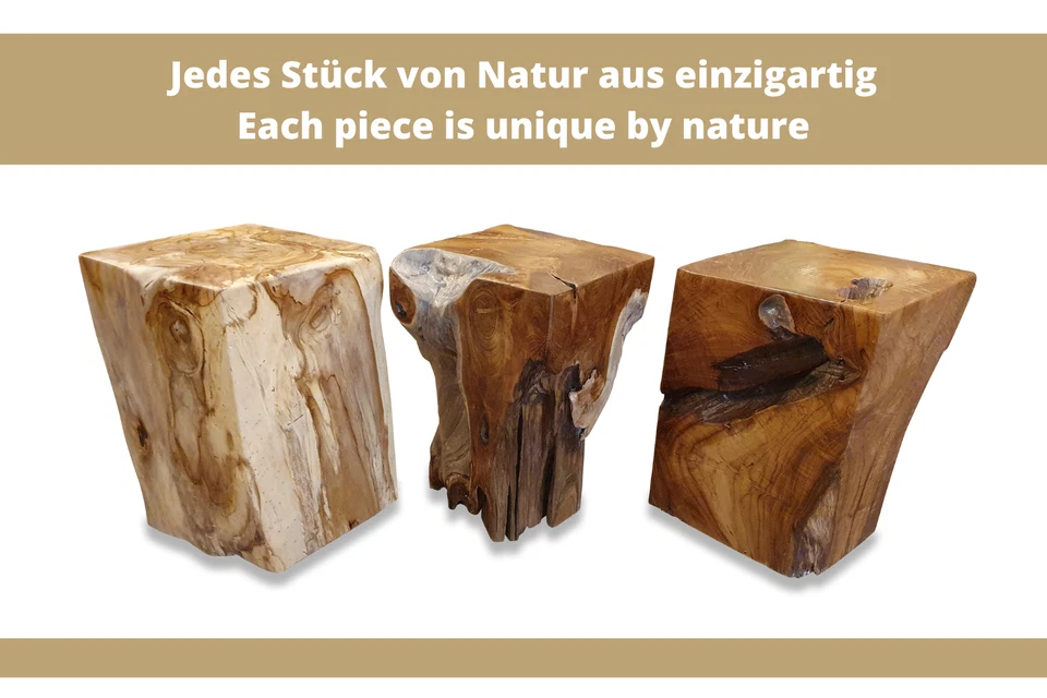 Root Wood Side Table 40Cm Solid Wood Block Wood Cube Flower Stool Stool - Image 4 of 4