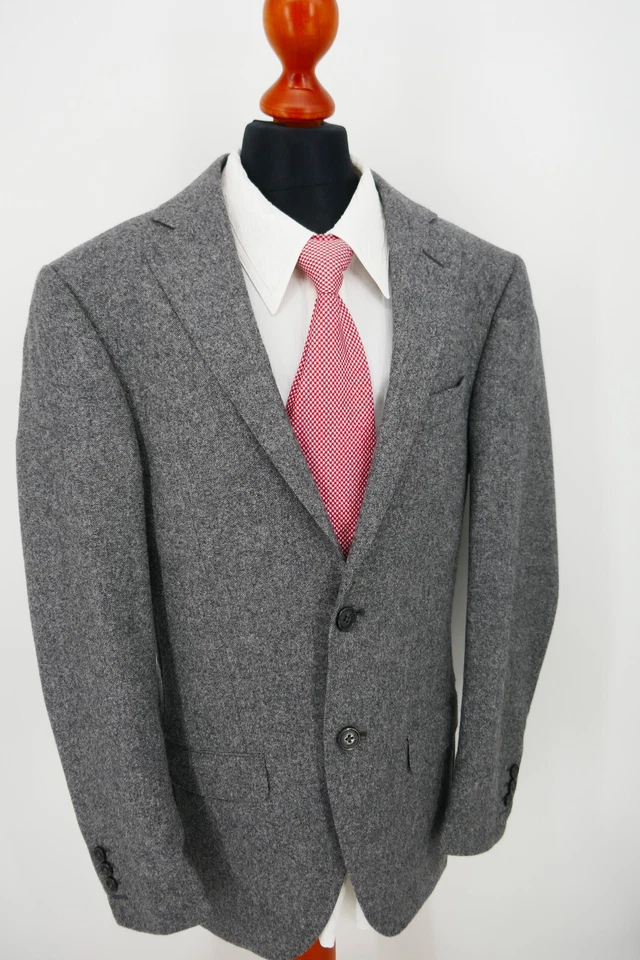 Hackett Mayfair Anzug Gr.44 Schurwolle Seide Grau White Label abs. Top Zustand - Bild 2 von 4