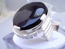Handmade Natural Yemeni Aqeeq Ring For Men 925 Sterling Silver Natural Gemstone