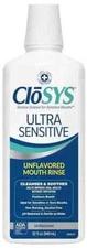 Closys Ultra Sensitive Mouthwash, 32 Ounce, Unflavored Pack of 2