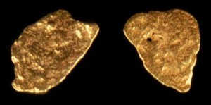 Gold Nugget Earrings Pair Post Natural Alaska California .44gr 7.5mm x 5.5mm