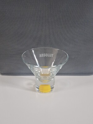 ABSOLUT Vodka Martini Glass Yellow Heavy Base