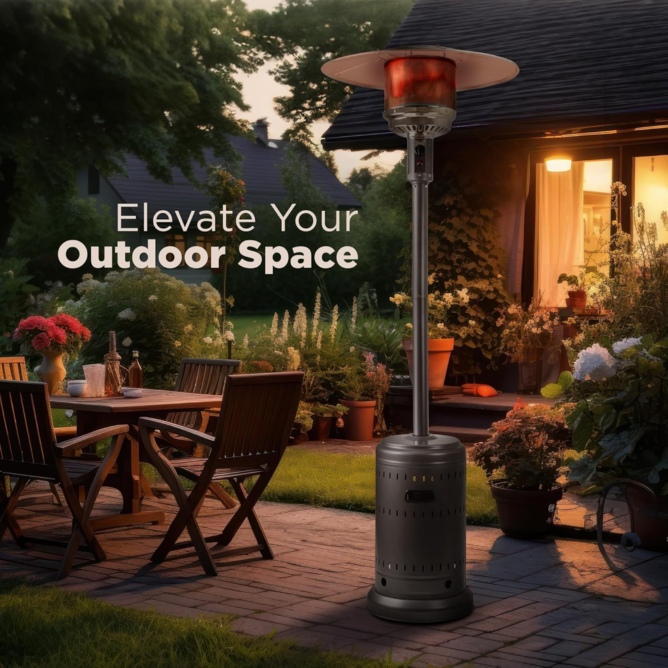 46,000 BTU Outdoor Propane Patio Heater with Wheels, Commercial & Residential, S eBay