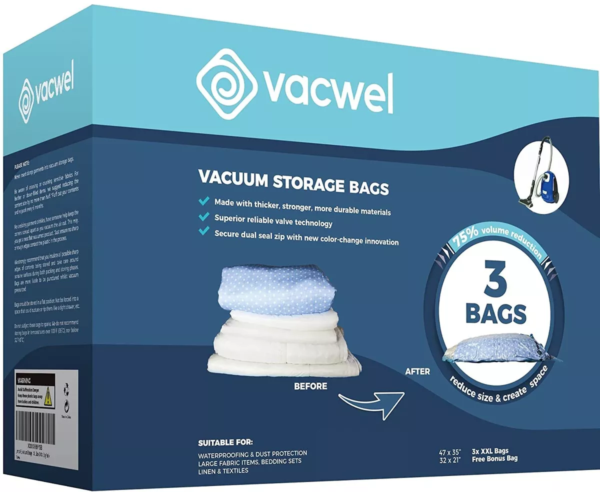 Jumbo XXL Vacuum Storage Bags 47 x 35 Inch for Clothes Comforters