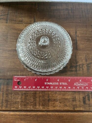Vintage Ribbed Cut Glass Candy Snack Dish With Lid - Picture 4 of 4