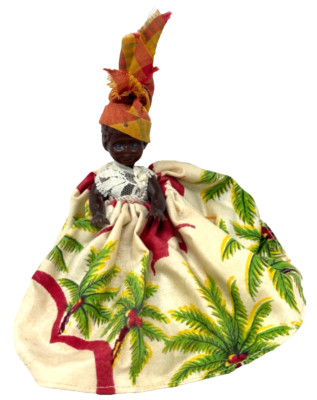 Antique Vintage Doll Macouba - Native Outfit - 50s 60s souvenir - ca. 11 cm groß