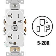 10-Leviton 20A White Tamper Weather Resis Commercial Grade 5-20R Duplex Outlet