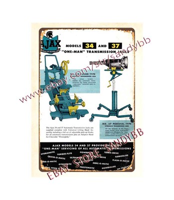 metal retro home decor wall art 1958 Ajax Transmission Jacks metal tin sign