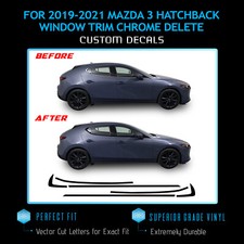 For 2019-2021 Mazda 3 Hatchback Window Trim Chrome Delete Blackout - Black Vinyl For 2019-2021 Mazda 3 Hatchback Window Trim Chrome Delete Blackout - Black Vinyl
