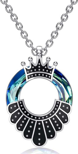 RBG Collar Necklace Blue Circle Crystal 