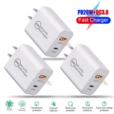 3x For iPhone 13/14 Pro Max/iPad Fast Charger 20W PD Cable Power Adapter Type-C