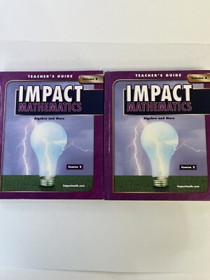 IMPACT MATHEMATICS COURSE 2 TEACHERS EDITION VOLUME A & B Glencoe Hardcover SET
