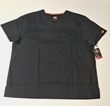 Dickies EDS Signature Unisex V-Neck 2XL Black Scrub Top New with tags