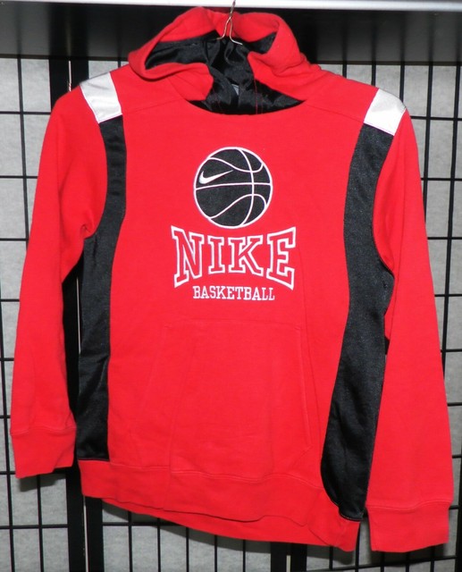 Boys Nike Large 14/16 Red Black White Basketball Hooded Sweatshirt eBay