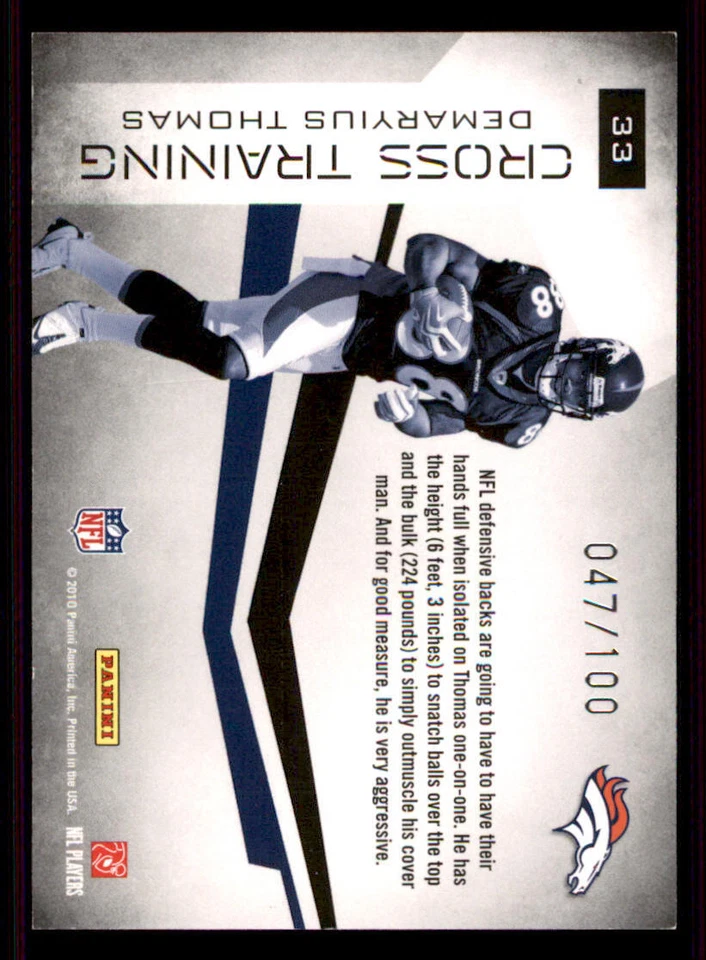 2010 Rookies and Stars Crosstraining Black #33 Demaryius Thomas /100 - Image 2 of 2