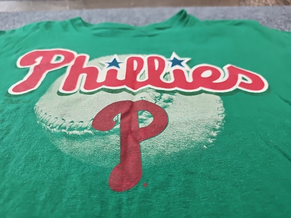 Philadelphia Phillies TShirt Men M Green S/S Front Print Logo MLB eBay