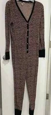 Victoria Secret Thermal Long Jane One Pc Romper Pajama Women S L sleep NEW plaid
