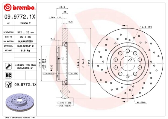 Brembo Bremsscheiben Xtra Line + BeläGe Vorne + Hinten FüR Audi Q3 Vw Sharan-image